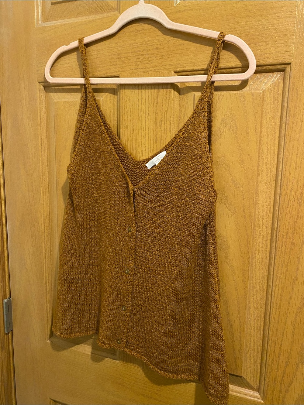 LC Lauren Conrad Rust Brown Knit Button-Front Cami Tank